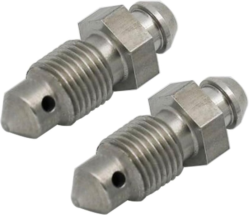 KRD PERFORMANCE 2 PCS Stainless Steel -4 AN Brake Bleed Nipple Screw Bleeder Fitting - Image 1